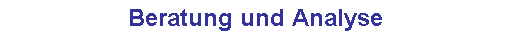 Beratung und Analyse